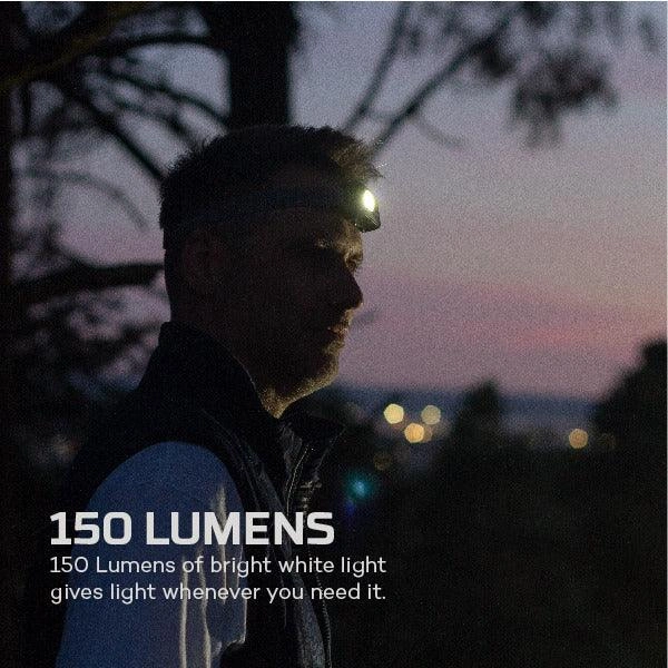 Der Leuchtkopf Held: 150 Lumen stark, die Nacht erhellend, für Abenteuer geschaffen.